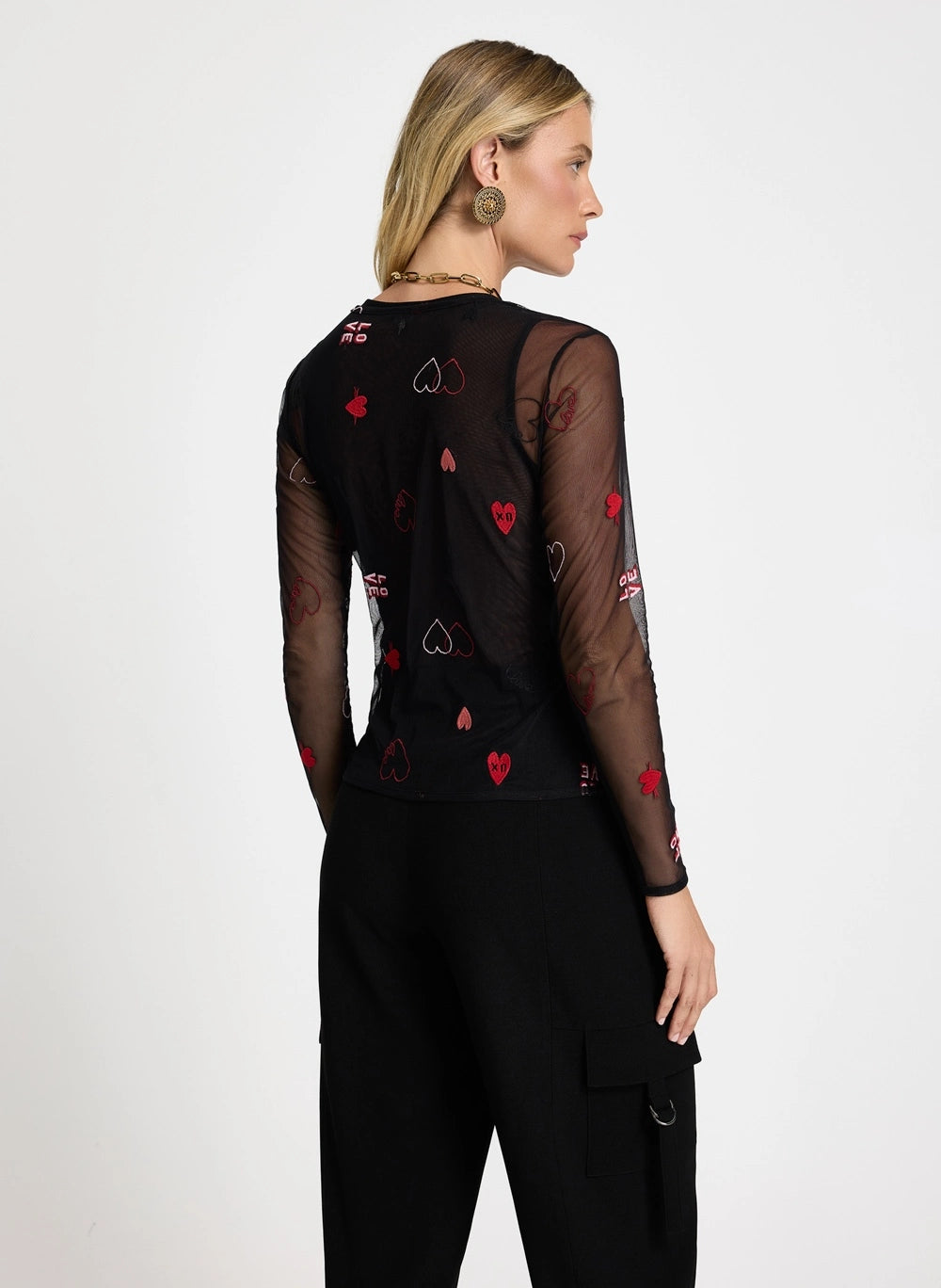 Blusa Benditta Tule Bordada Feminina