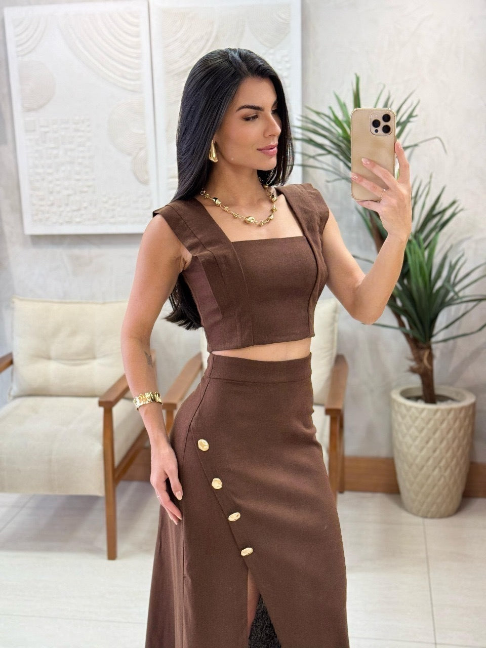 Conjunto Trespasse Elsa Chocolate