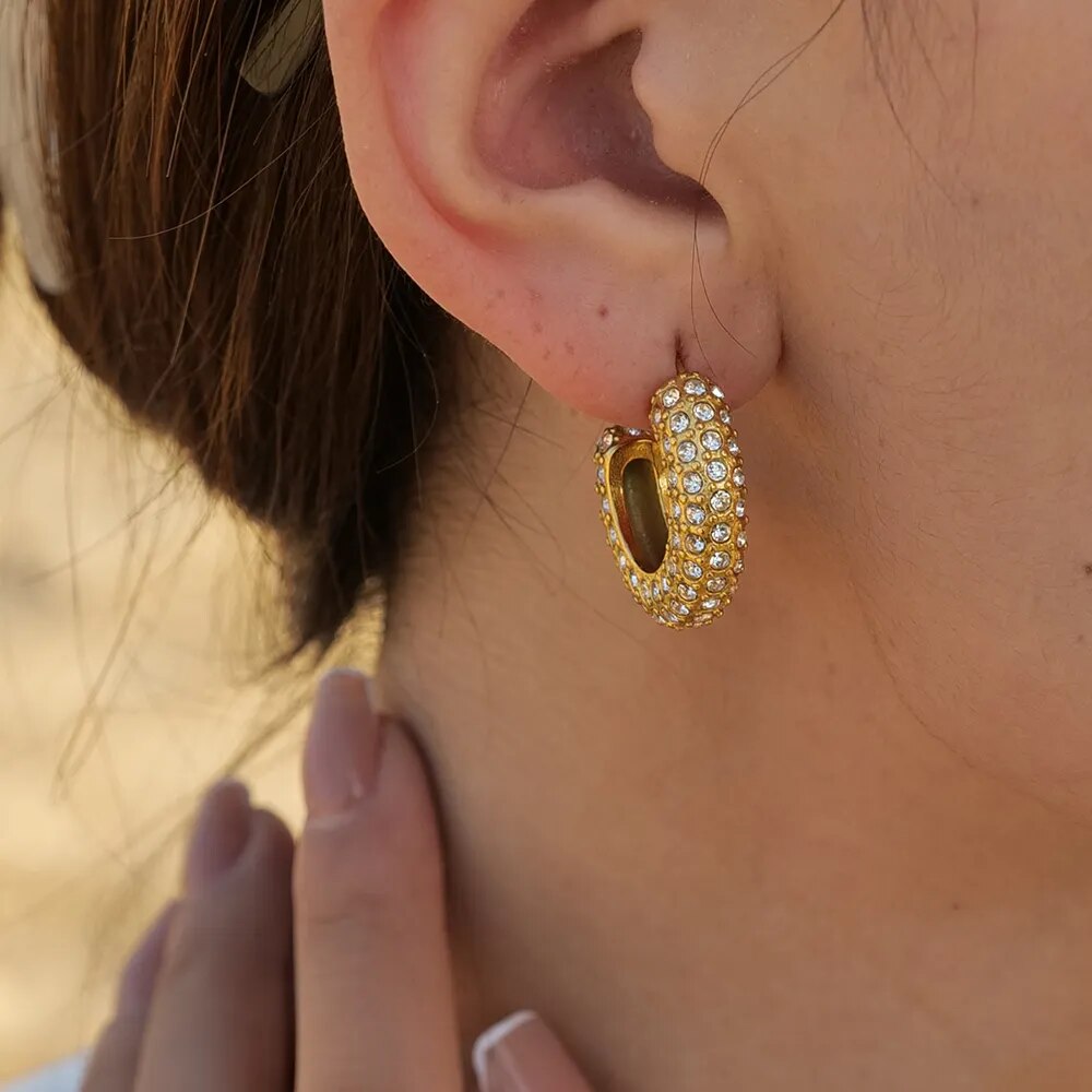 Brinco Argola Com Zircônias