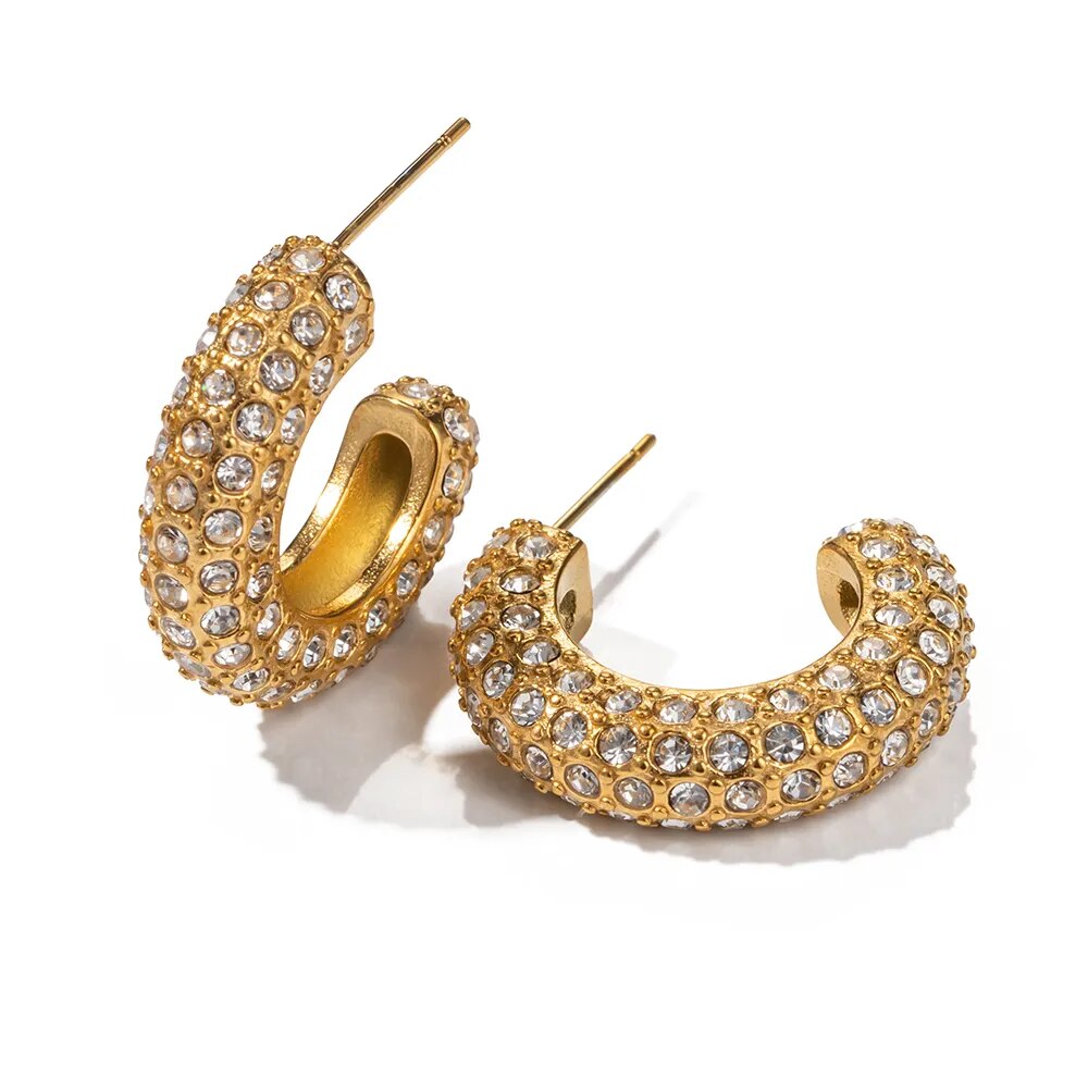 Brinco Argola Com Zircônias