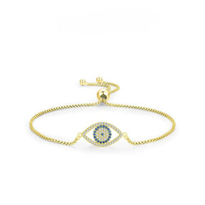 Pulseira Prata de Olho Grego Regulável